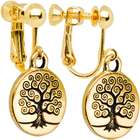 Body Candy Gold Tone Tree of Life Clip On Earrings