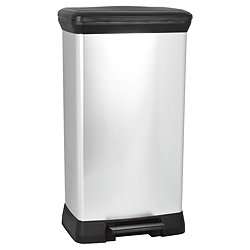 Buy Curver Deco 50L silver pedal bin from our Waste Bins range   Tesco 