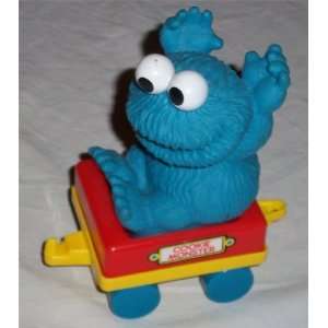    Vintage 1980s Cookie Monster Wagon Pull Toy 