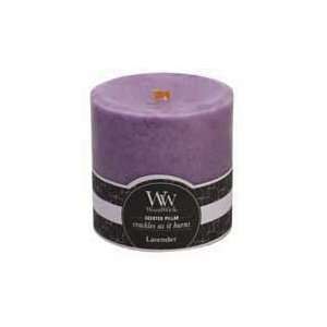  Lavender WoodWick Pillar Candle: Home & Kitchen