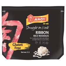 Amoy Straight To Wok Ribbon Rice Noodles 2 X 150G   Groceries   Tesco 