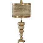 Flambeau Lighting One Light Retro Table Lamp in Tan and Gold
