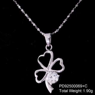Variety of CZ Charm Pendant 18 Italy Silver Necklace  
