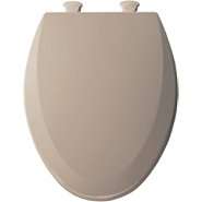   Elongated Closed Front Wooden Toilet Seat Including Cover, Fawn Beige