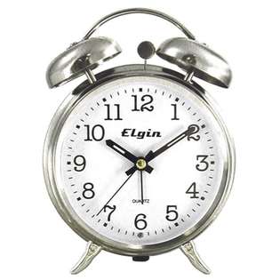  CLOCKS Geneva Clock 3655E Elgin Quartz Analog Loud Twinbell Bedside 