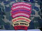 Collection of 7 British felt shoulder titles   patches