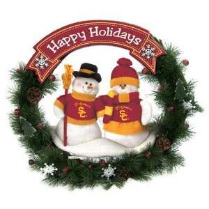  USC Trojans Team Snowman Wreath