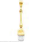 FindingKing 14K Two Tone Gold Paint Brush Charm