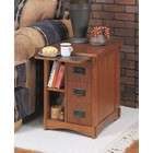 Powell Company Cabinet End Table with Magazine Rack in Mission Oak 