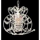   ET303 1 Light White Frame Clear and Pink Crystal Ceiling Fixture