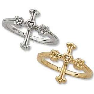   Rings Purity Rings   14k Gold Diamond Cross Chastity Ring (Gold Color