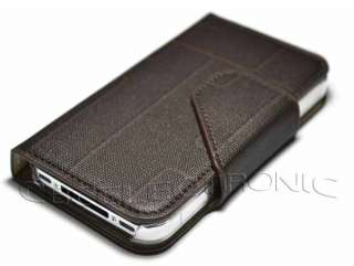 New Brown wallet PU Leather Cases Cover for iPhone 4 4G  