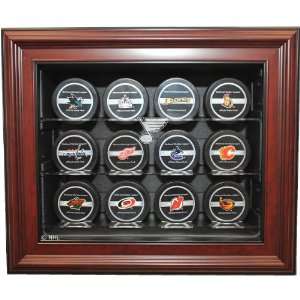  Caseworks St. Louis Blues Mahogany 12 Puck Display Case 