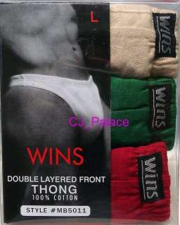 Buy1 Get1 Free Pack of 3 Mens Thong T Back Underwear L  
