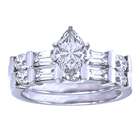 carat princess baguette diamond 14k white gold bridal set