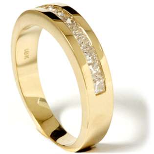 Princess Cut Diamond Wedding Mens 18k Gold Ring  Pompeii3 Inc. Jewelry 