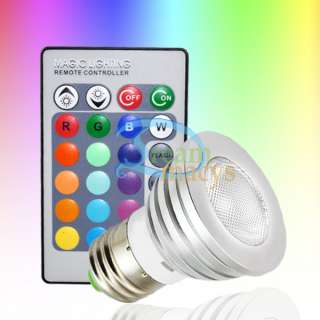 3W E27 Remote Control LED Bulb Light 16 Color 85V 240V  