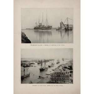  1899 Suez Canal Kantara Port Said Steamship Harbor 