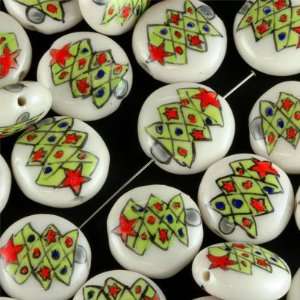  20mm Christmas Tree Porcelain Bead: Arts, Crafts & Sewing