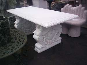 GREAT HAND CARVED MARBLE SOLID DINING ROOM TABLE  