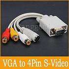 VGA TO TV RCA S VIDEO ADAPTER CONVERTER CABLE CORD FOR LAPTOP VIDEO PC 