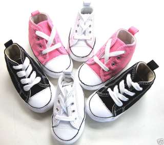 Converse First Star Crib Shoes Black White Pink Navy  