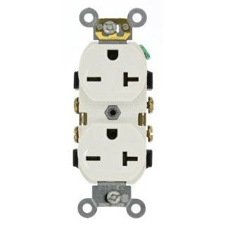    ISP 20 Amp 250 Volt Single Receptacle Electrical Power Outlet, Ivory