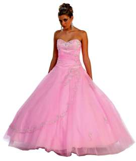 Womens Strapless Ball Gown Long Prom Dress Corset Back Tulle New many 