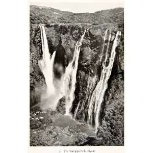 1938 Print Gersoppa Falls Mysore India Jog Sharavathi River Waterfall 