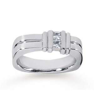   14k White Gold Trendy Channel 0.60 Carat Mens Diamond Ring Jewelry