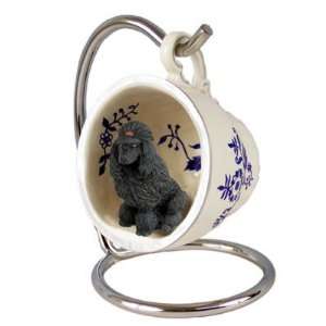  Poodle Black Blue Tea Cup