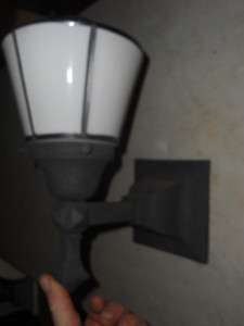 ANTIQUE VINTAGE IRON PORCH LIGHT ORNATE LAMP FIXTURE PART  