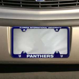   International Golden Panthers Royal Blue Engraved License Plate Frame