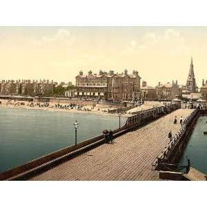 Vintage Travel Poster   Royal Hotel from pier Lowestoft England 24 X 