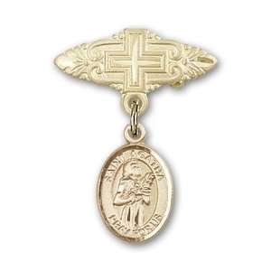   Baby Badge with St. Agatha Charm and Badge Pin with Cross Jewelry