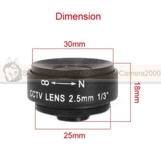 5mm Wide Angle CS Lens for CCTV Box Camera 125 deg Dimension