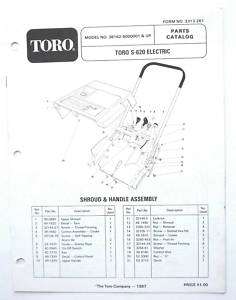 Toro S 620 Electric Snow Thrower Parts Manual 3313 261  