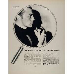  1934 Ad Otis Elevator Clive Brook Sherlock Holmes Pipe 