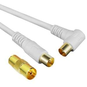  3m Coaxial TV Aerial Cable Male to Male with Adaptor 