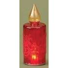 Roman Tis the Season LED Lighted Red Glass Christmas Candle Lamp with 