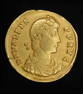 Ancient Roman Gold Solidus of Emperor Valens  