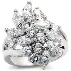  CZ Right Hand Rings   Marquise & Round Right Hand CZ Ring 