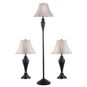  Kenroy Home 80006BRZ Kylie Table and Floor Lamp, 3 Pack 