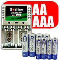 4x AA 4x AAA NiMH 1.2v Rechargeable Battery +CHARGER Sr  