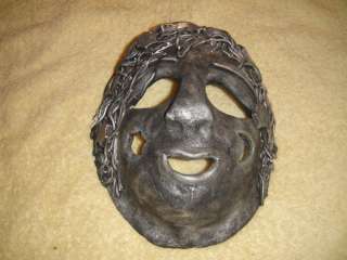 Plaster Face Mask Wall Hanging Very Unusual Metal?  