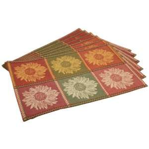  DII Sunflower Jacquard Placemat, Set of 6
