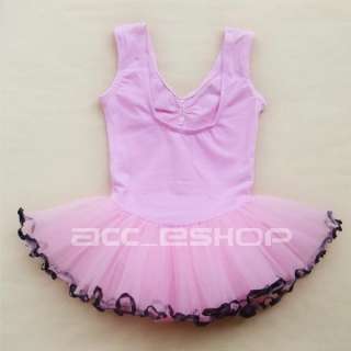 Pink Fairy Girls Ballet Dance Leotard Dress Tutu 3 8Y  