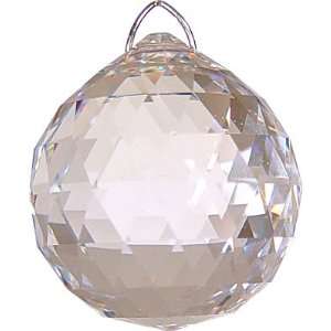  CRYSTAL   FACETED SPHERE 30MM CLEAR