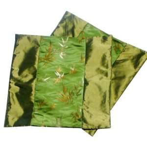  Green Bamboo Chinese Silk Pillowcases (A Pair) Everything 