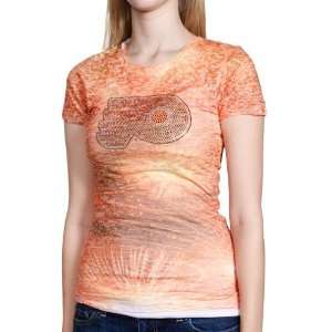   Ladies Orange Sublimation Burnout Premium T shirt: Sports & Outdoors